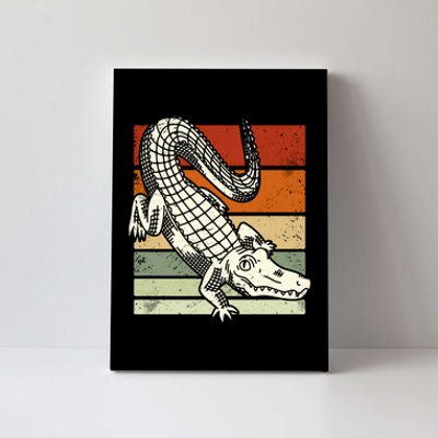 Retro Crocodile Canvas