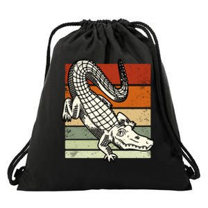 Retro Crocodile Drawstring Bag