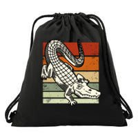 Retro Crocodile Drawstring Bag