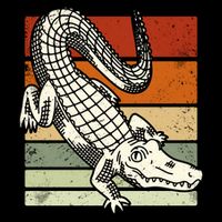 Retro Crocodile Drawstring Bag