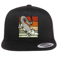 Retro Crocodile Flat Bill Trucker Hat