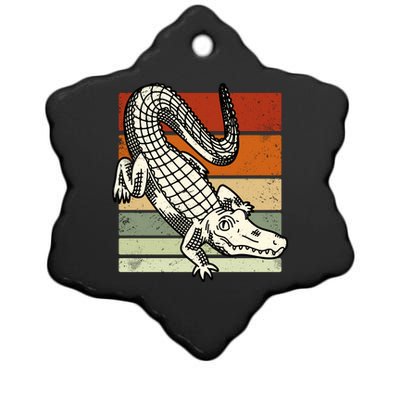 Retro Crocodile Ceramic Star Ornament