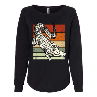 Retro Crocodile Womens California Wash Sweatshirt