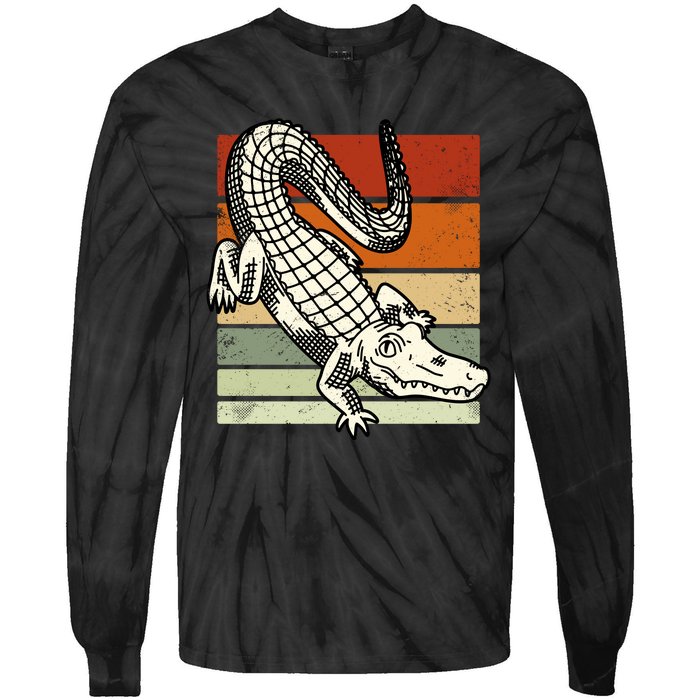 Retro Crocodile Tie-Dye Long Sleeve Shirt