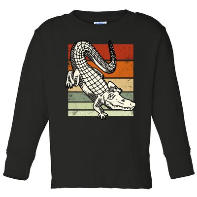 Retro Crocodile Toddler Long Sleeve Shirt