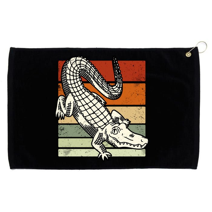 Retro Crocodile Grommeted Golf Towel