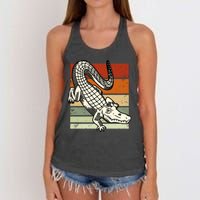 Retro Crocodile Women's Knotted Racerback Tank