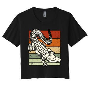 Retro Crocodile Women's Crop Top Tee