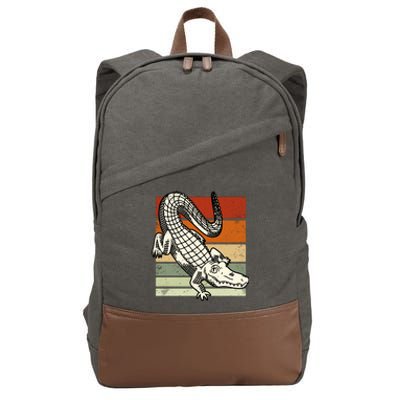 Retro Crocodile Cotton Canvas Backpack