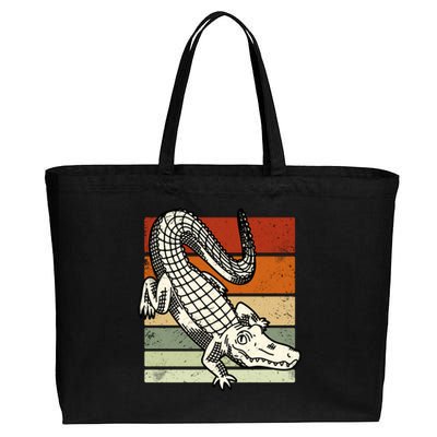 Retro Crocodile Cotton Canvas Jumbo Tote