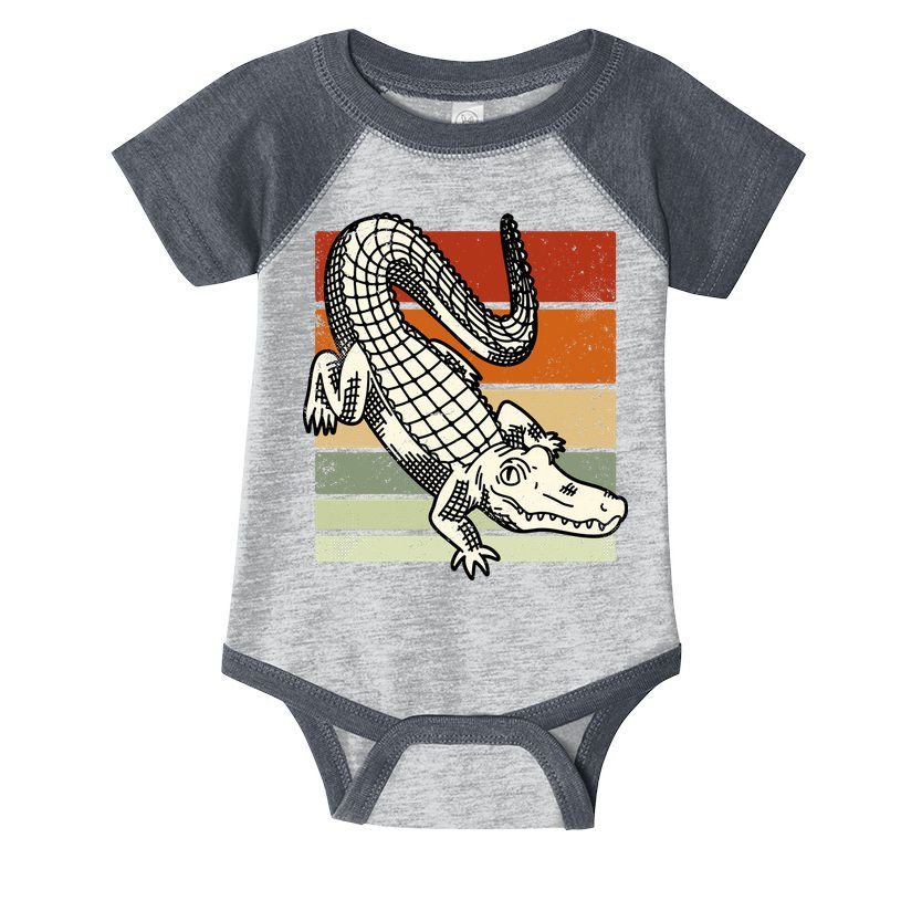 Retro Crocodile Infant Baby Jersey Bodysuit