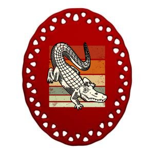 Retro Crocodile Ceramic Oval Ornament