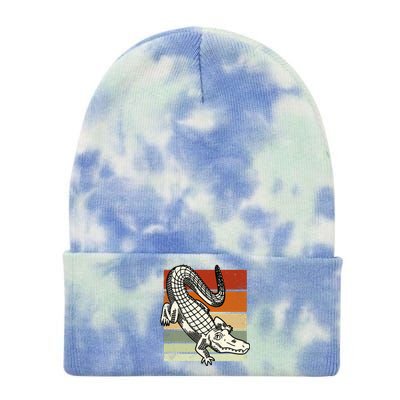 Retro Crocodile Tie Dye 12in Knit Beanie