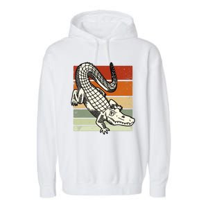 Retro Crocodile Garment-Dyed Fleece Hoodie