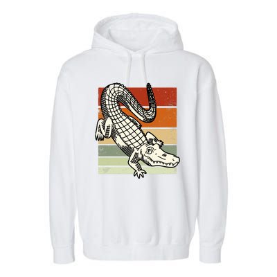 Retro Crocodile Garment-Dyed Fleece Hoodie