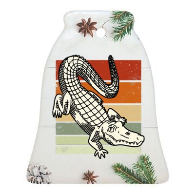 Retro Crocodile Ceramic Bell Ornament