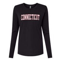 Retro Connecticut Red Vintage Connecticut Fun Throwback Womens Cotton Relaxed Long Sleeve T-Shirt