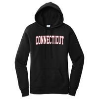 Retro Connecticut Red Vintage Connecticut Fun Throwback Women's Pullover Hoodie