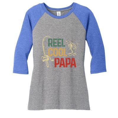 Reel Cool Reel Cool Papa Gift Women's Tri-Blend 3/4-Sleeve Raglan Shirt