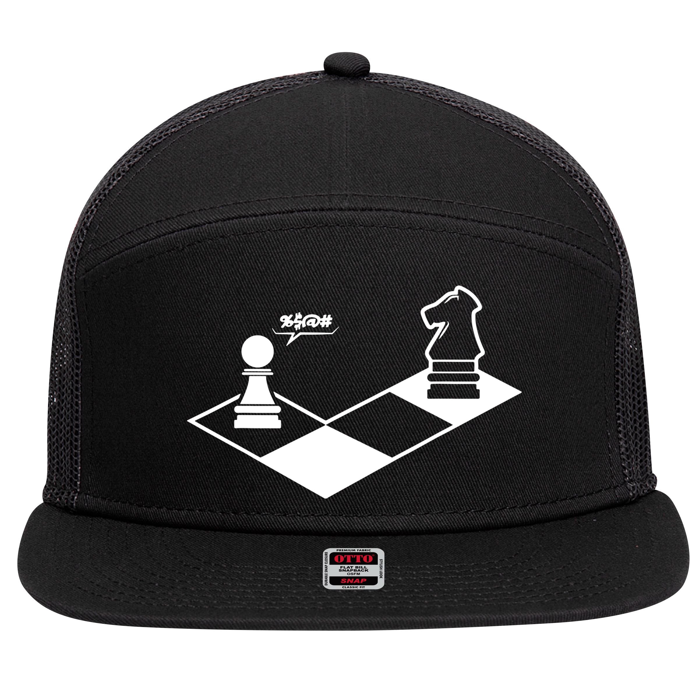 Retro Chess 7 Panel Mesh Trucker Snapback Hat