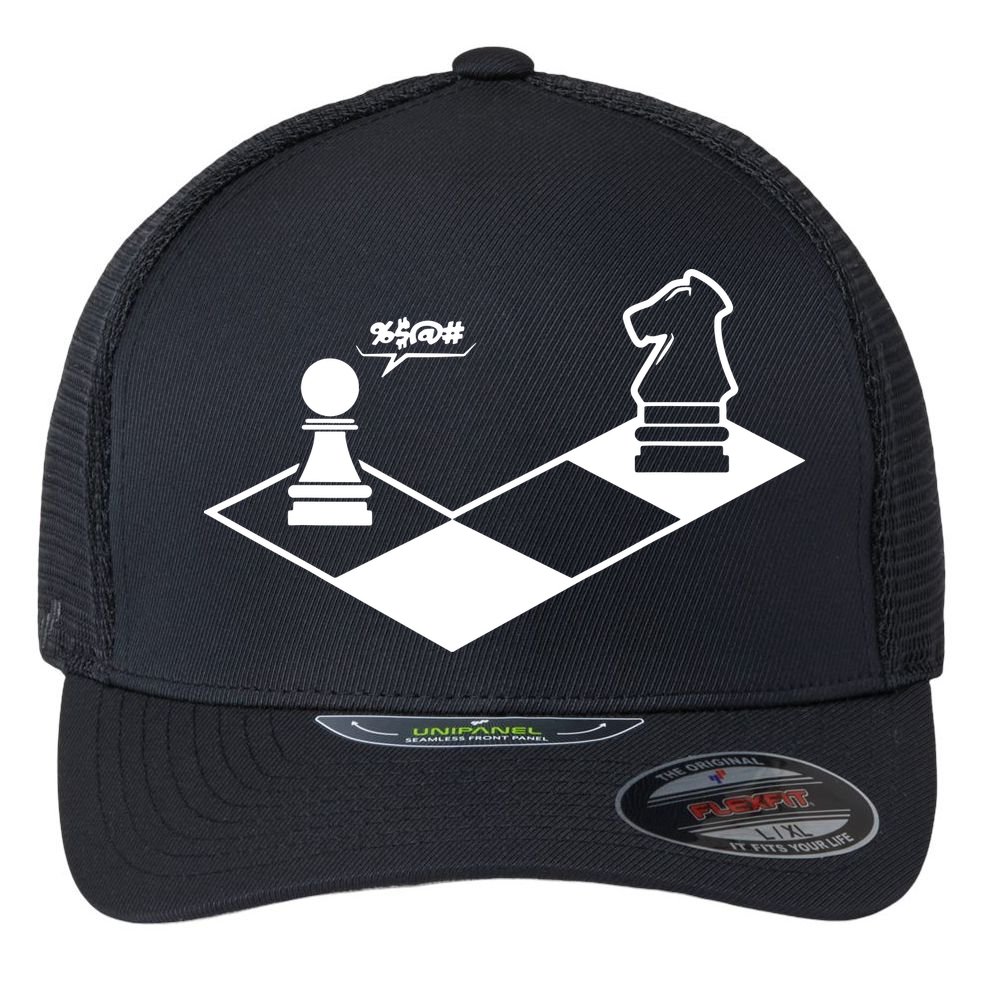 Retro Chess Flexfit Unipanel Trucker Cap