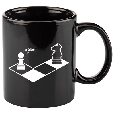Retro Chess 11oz C Handle Ceramic Mug