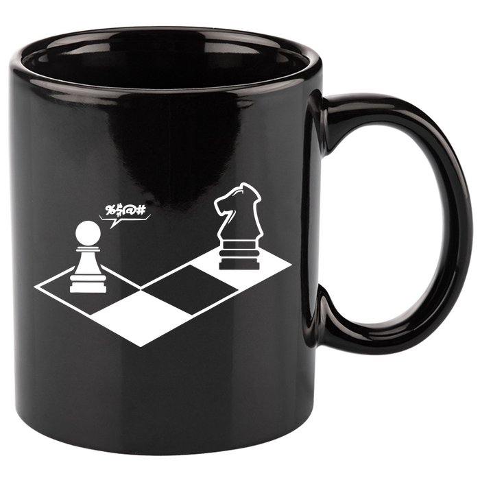 Retro Chess 11oz C Handle Ceramic Mug