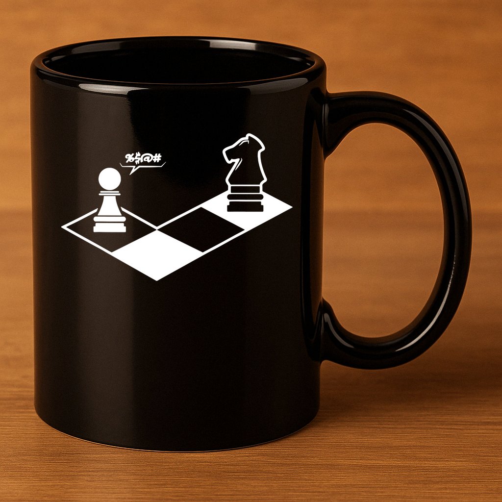 Retro Chess 11oz C Handle Ceramic Mug