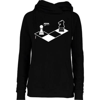 Retro Chess Womens Funnel Neck Pullover Hood