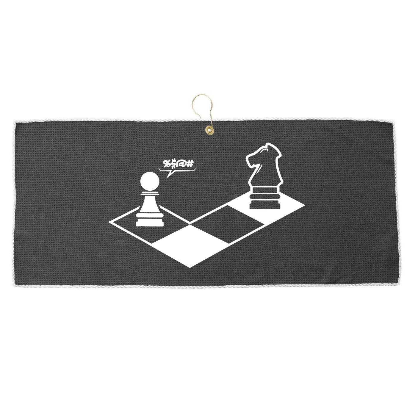 Retro Chess Large Microfiber Waffle Golf Towel