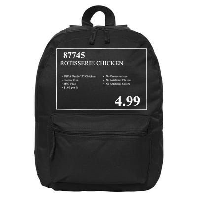 Rotisserie Chicken 16 in Basic Backpack