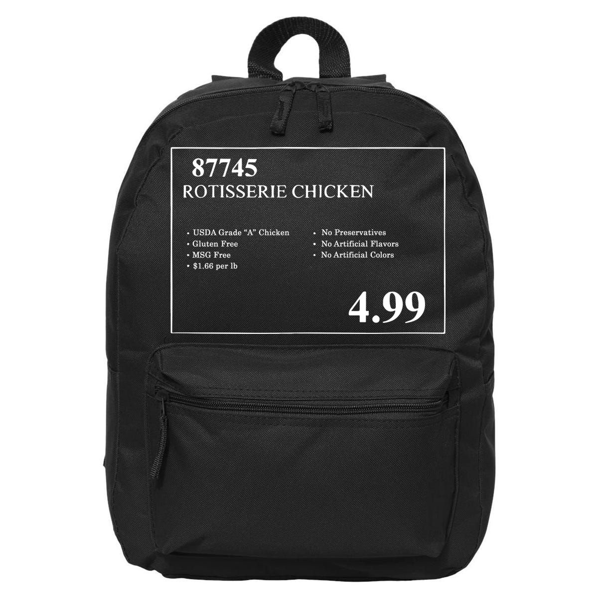 Rotisserie Chicken 16 in Basic Backpack