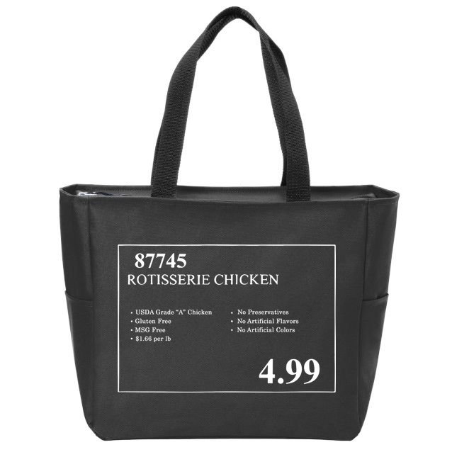 Rotisserie Chicken Zip Tote Bag
