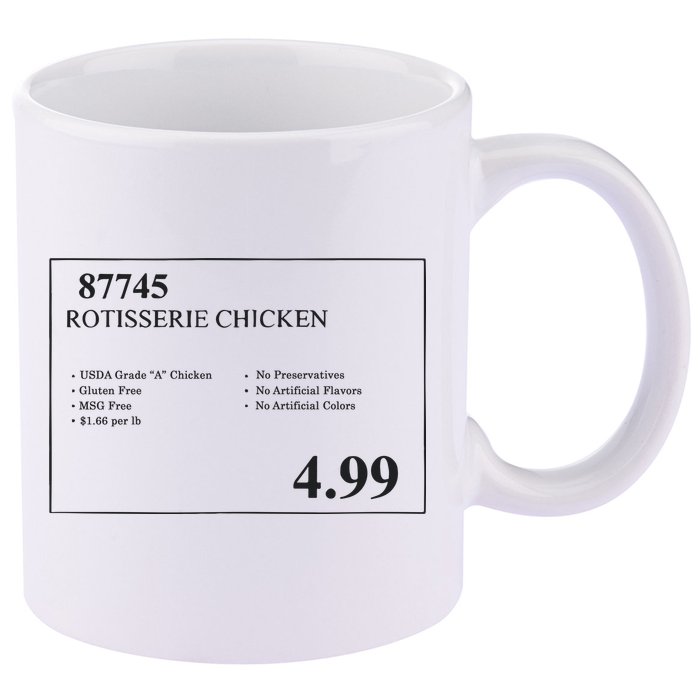 Rotisserie Chicken 11oz C Handle Ceramic Mug