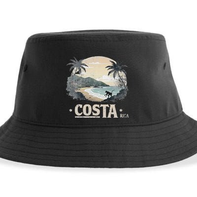 Retro Costa Rica Landscape Vintage Souvenir Sustainable Bucket Hat