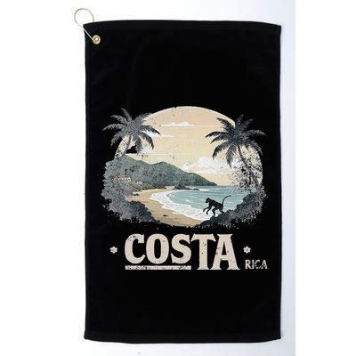 Retro Costa Rica Landscape Vintage Souvenir Golf Towel