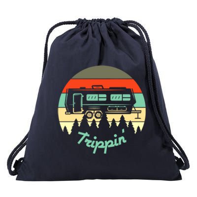 Rv Camper Road Trip Travel Trippin' Cool Gift Drawstring Bag