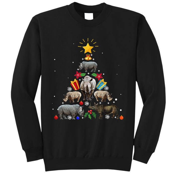 Rhino Christmas Rhinoceros Tree Sweatshirt