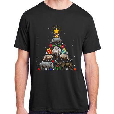 Rhino Christmas Rhinoceros Tree Adult ChromaSoft Performance T-Shirt