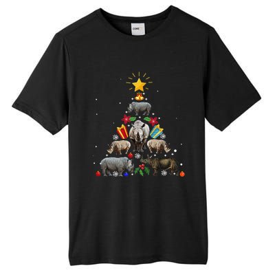 Rhino Christmas Rhinoceros Tree Tall Fusion ChromaSoft Performance T-Shirt