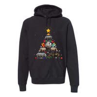 Rhino Christmas Rhinoceros Tree Premium Hoodie