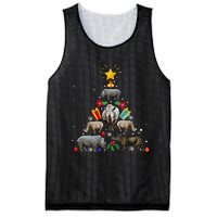 Rhino Christmas Rhinoceros Tree Mesh Reversible Basketball Jersey Tank