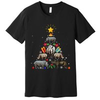 Rhino Christmas Rhinoceros Tree Premium T-Shirt