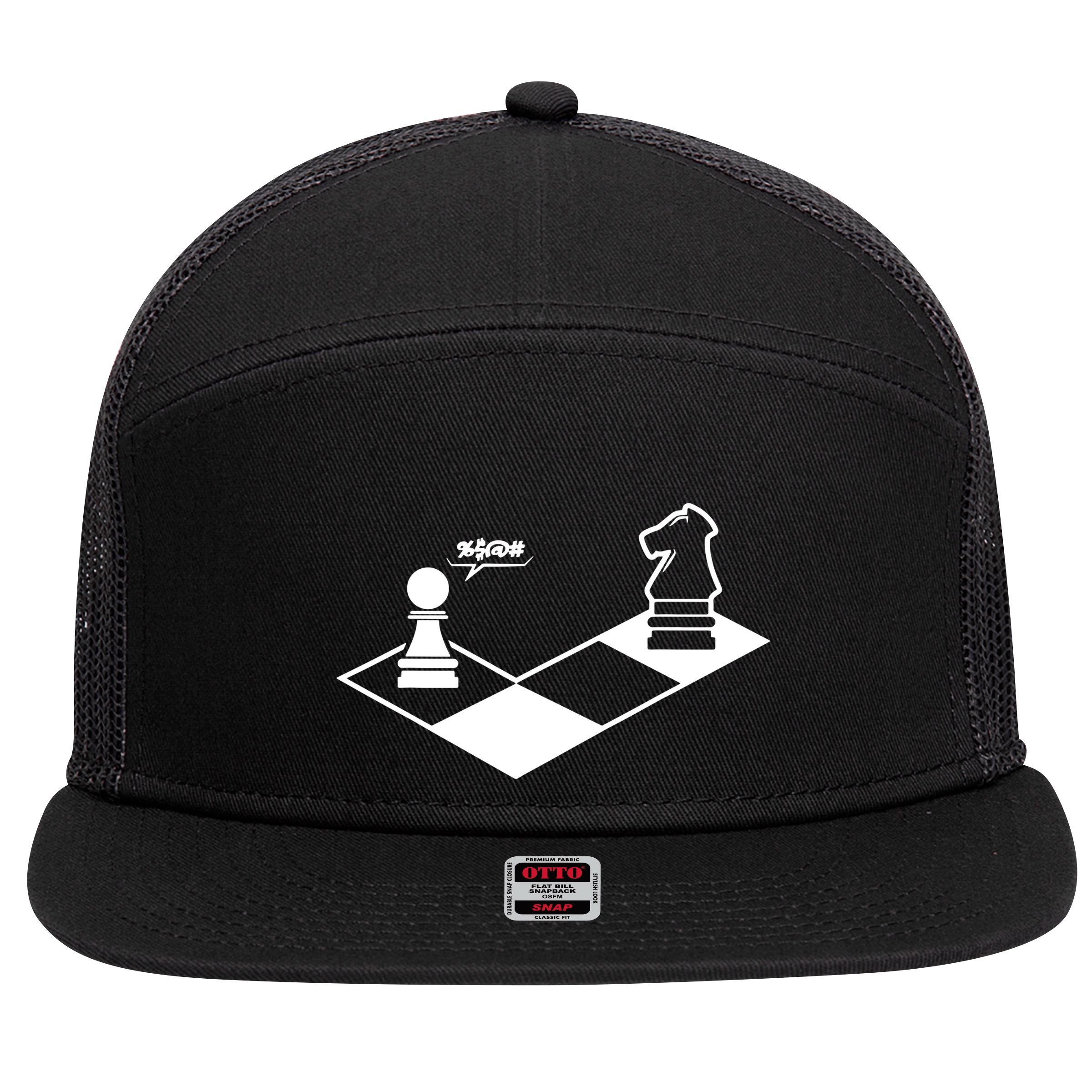 Retro Chess 7 Panel Mesh Trucker Snapback Hat