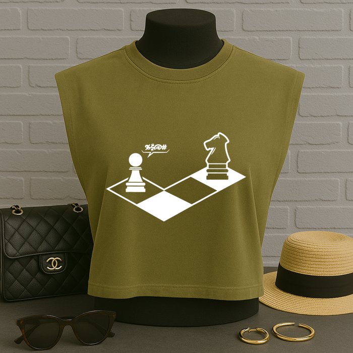 Retro Chess Garment-Dyed Women's Muscle Tee