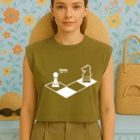 Retro Chess Garment-Dyed Women's Muscle Tee