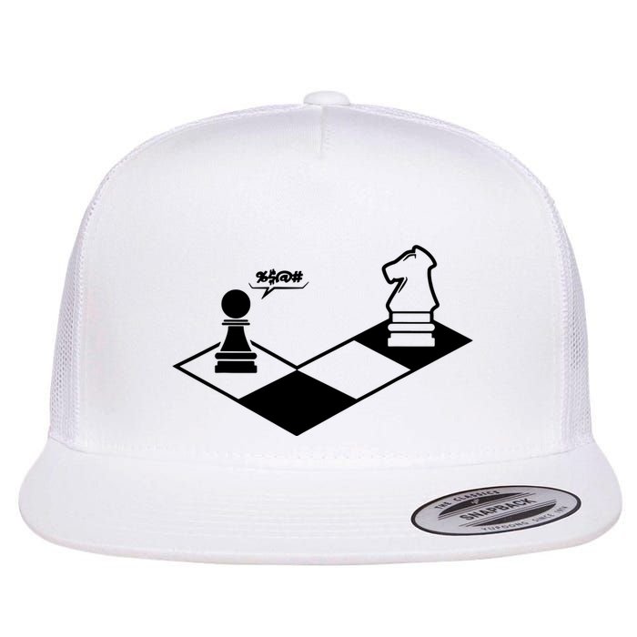 Retro Chess Flat Bill Trucker Hat