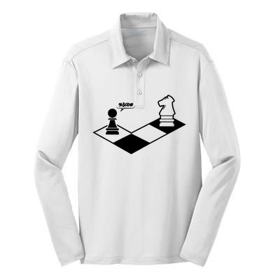 Retro Chess Silk Touch Performance Long Sleeve Polo