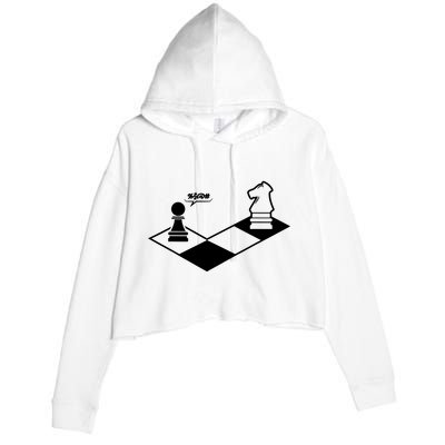 Retro Chess Crop Fleece Hoodie