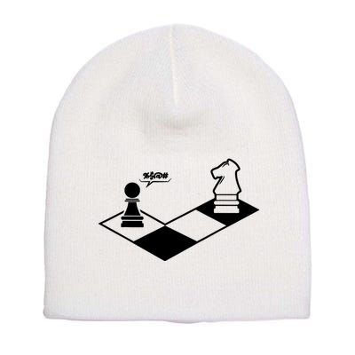 Retro Chess Short Acrylic Beanie